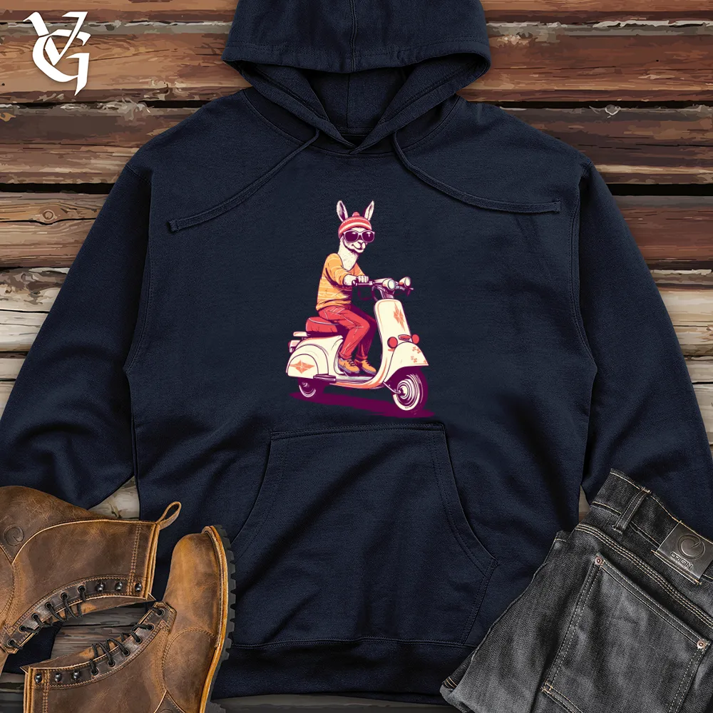 Llama Scooter Cruise Midweight Hooded Sweatshirt