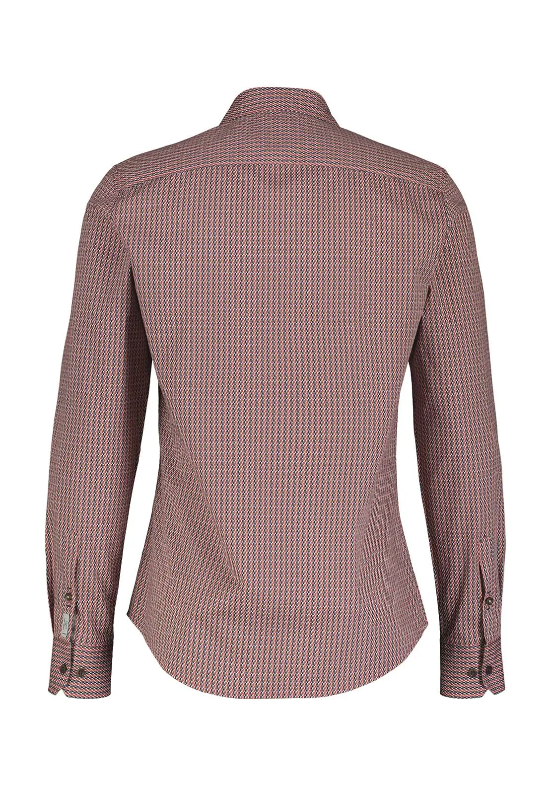 Long Sleeve Print Shirt - Deep Garnet Red