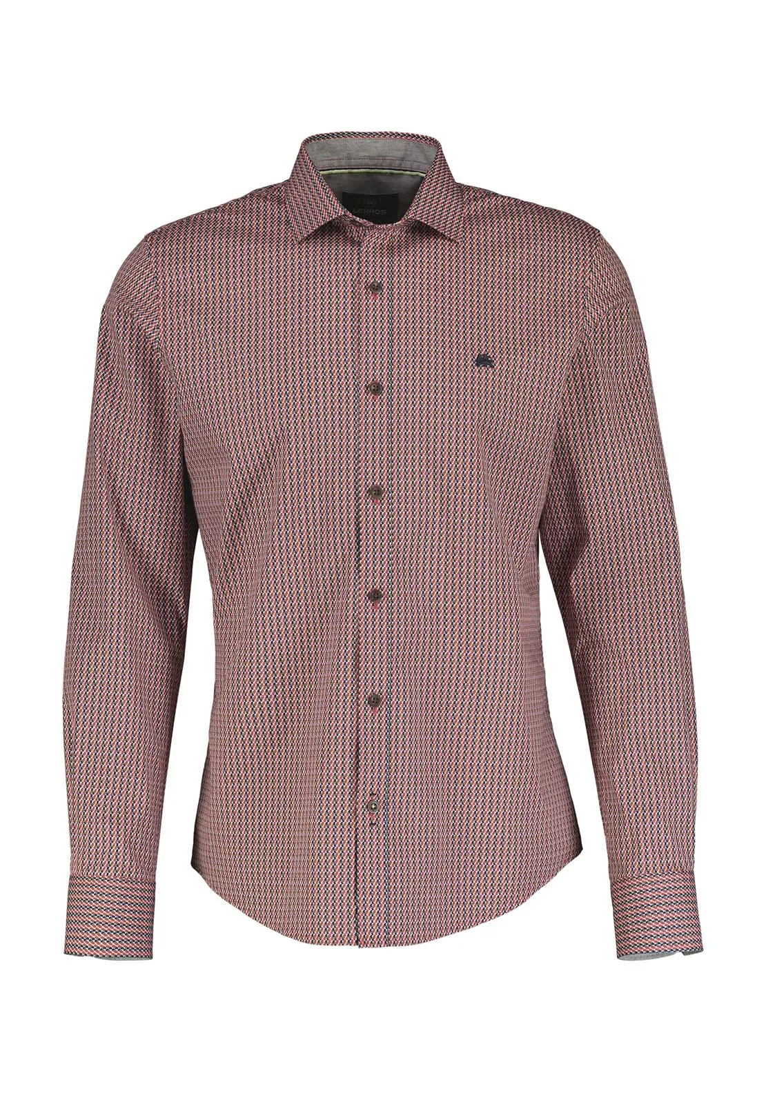 Long Sleeve Print Shirt - Deep Garnet Red