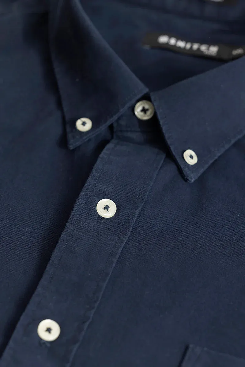 Lucia Navy Plain Plus Size Shirts