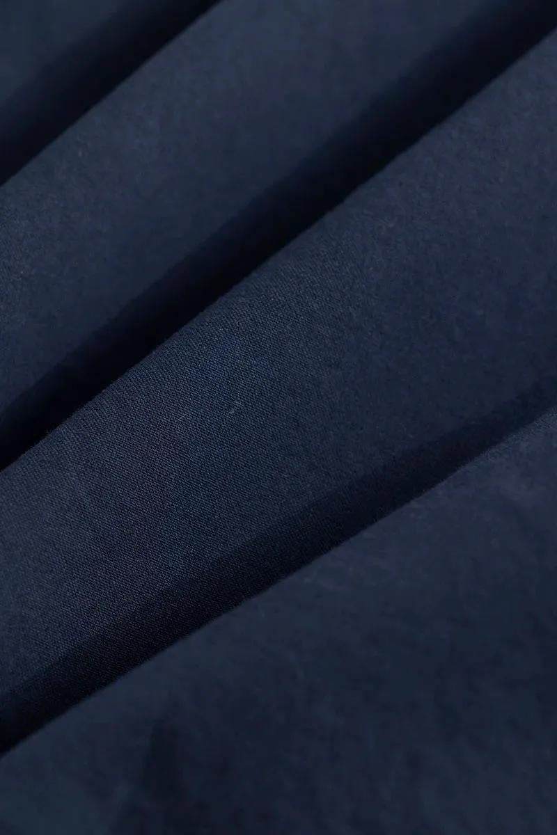 Lucia Navy Plain Plus Size Shirts
