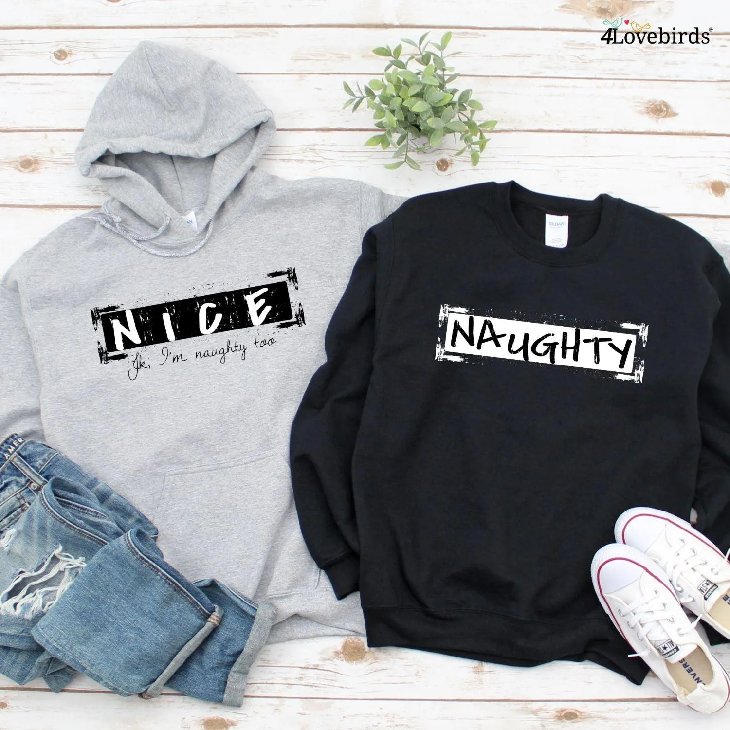 Matching Naughty & Nice(JK I'm Naughty Too) Xmas Set: Funny Christmas Idea