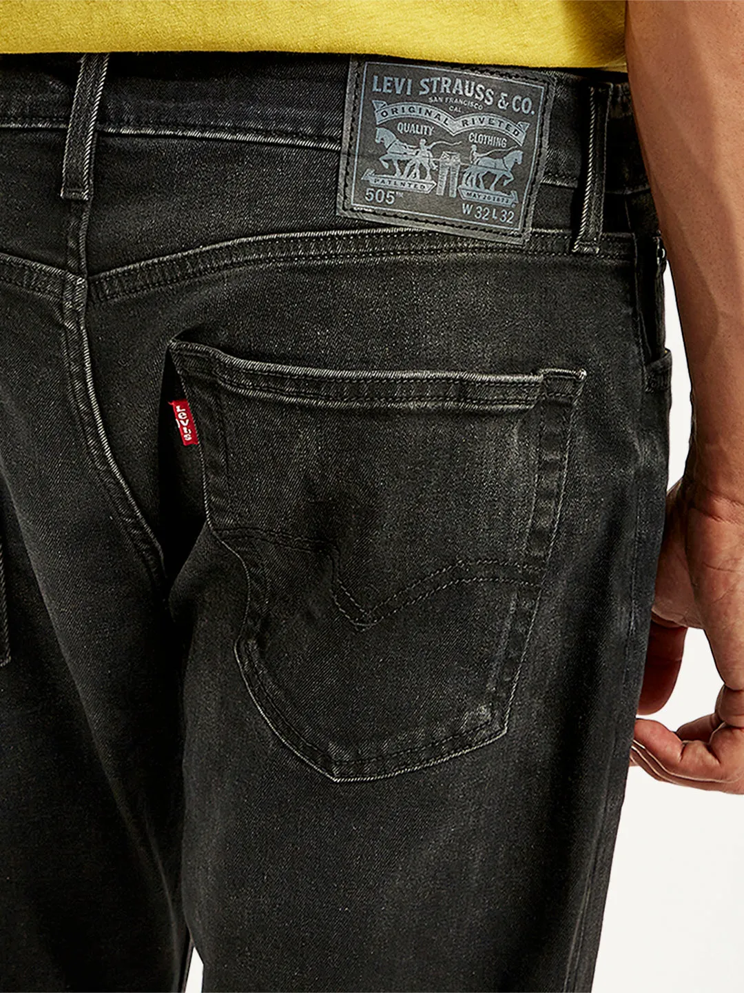 Men's 505 Regular Fit Black Jeans