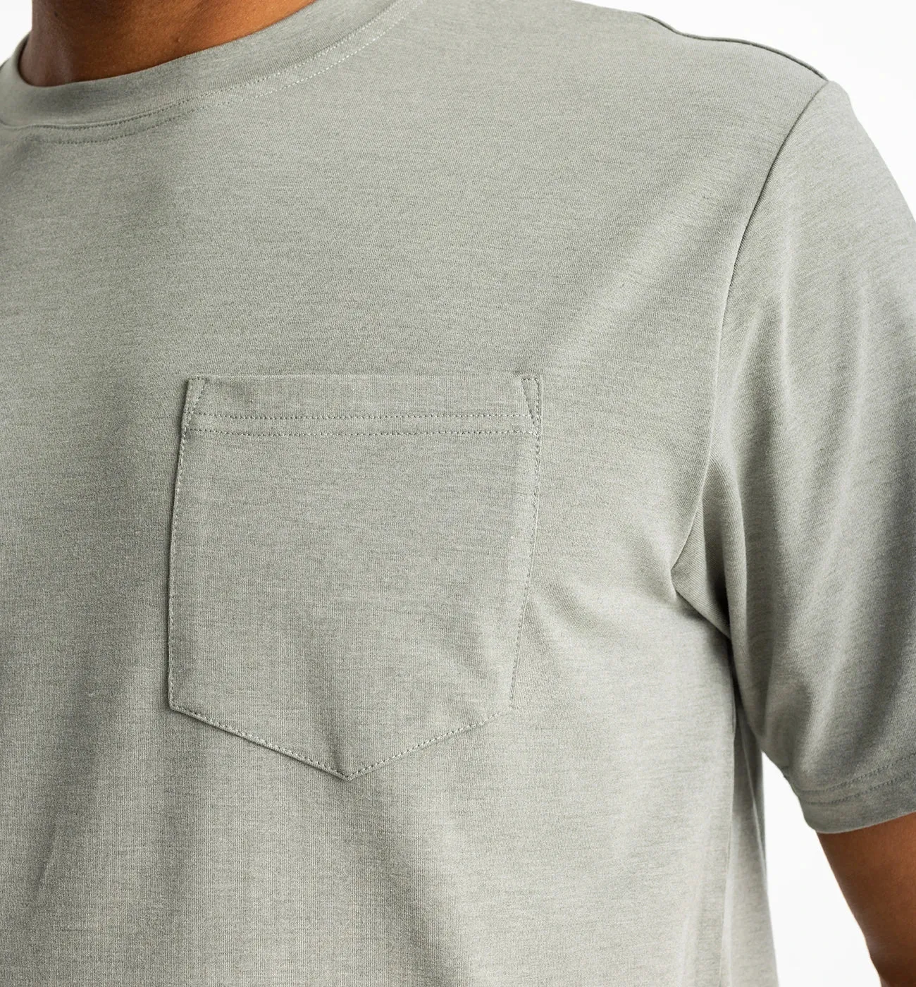 Men's Bamboo Flex Pocket Tee - Heather Agave Green