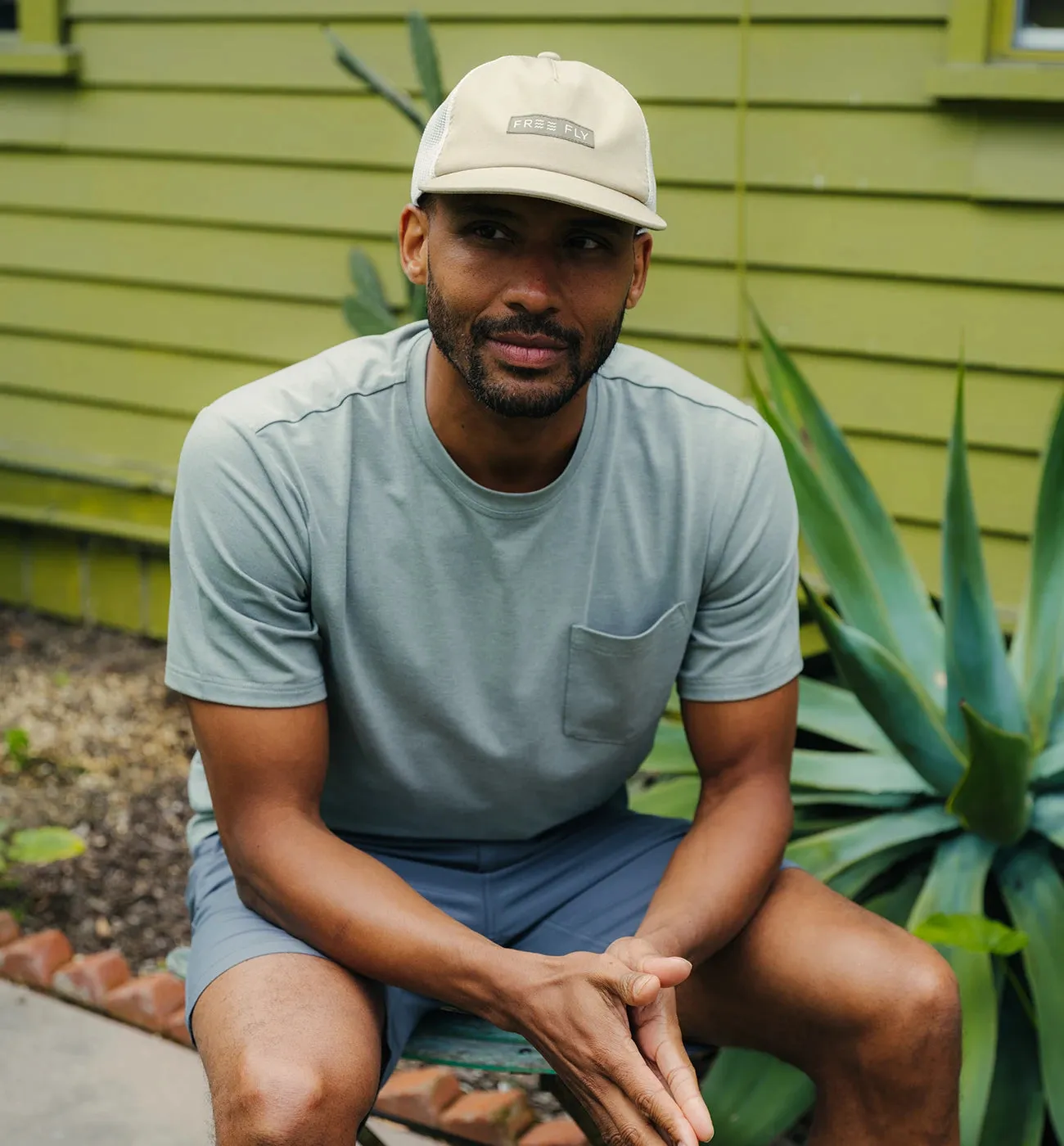 Men's Bamboo Flex Pocket Tee - Heather Agave Green