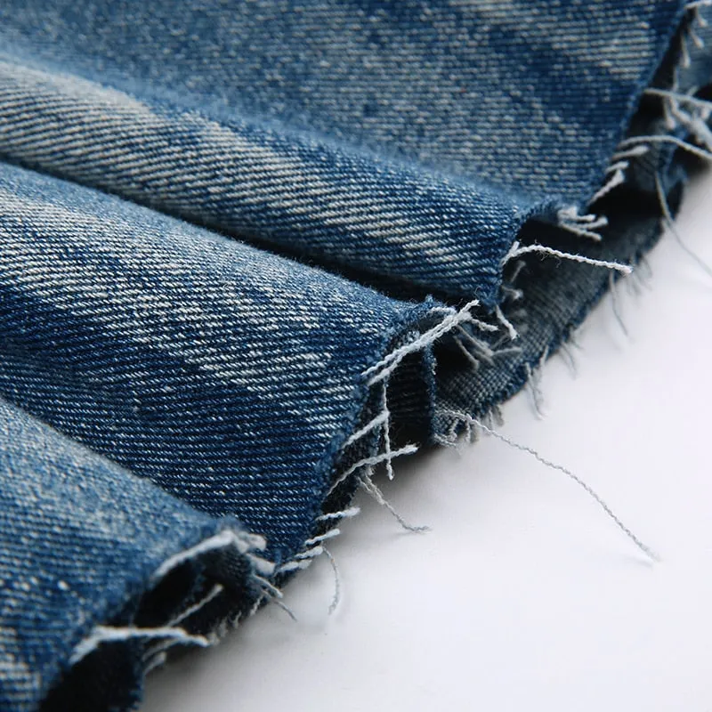 Mia Plated Denim Skirt