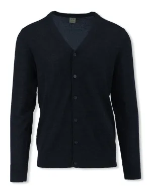 Midnight Merino Wool Classic Cardigan