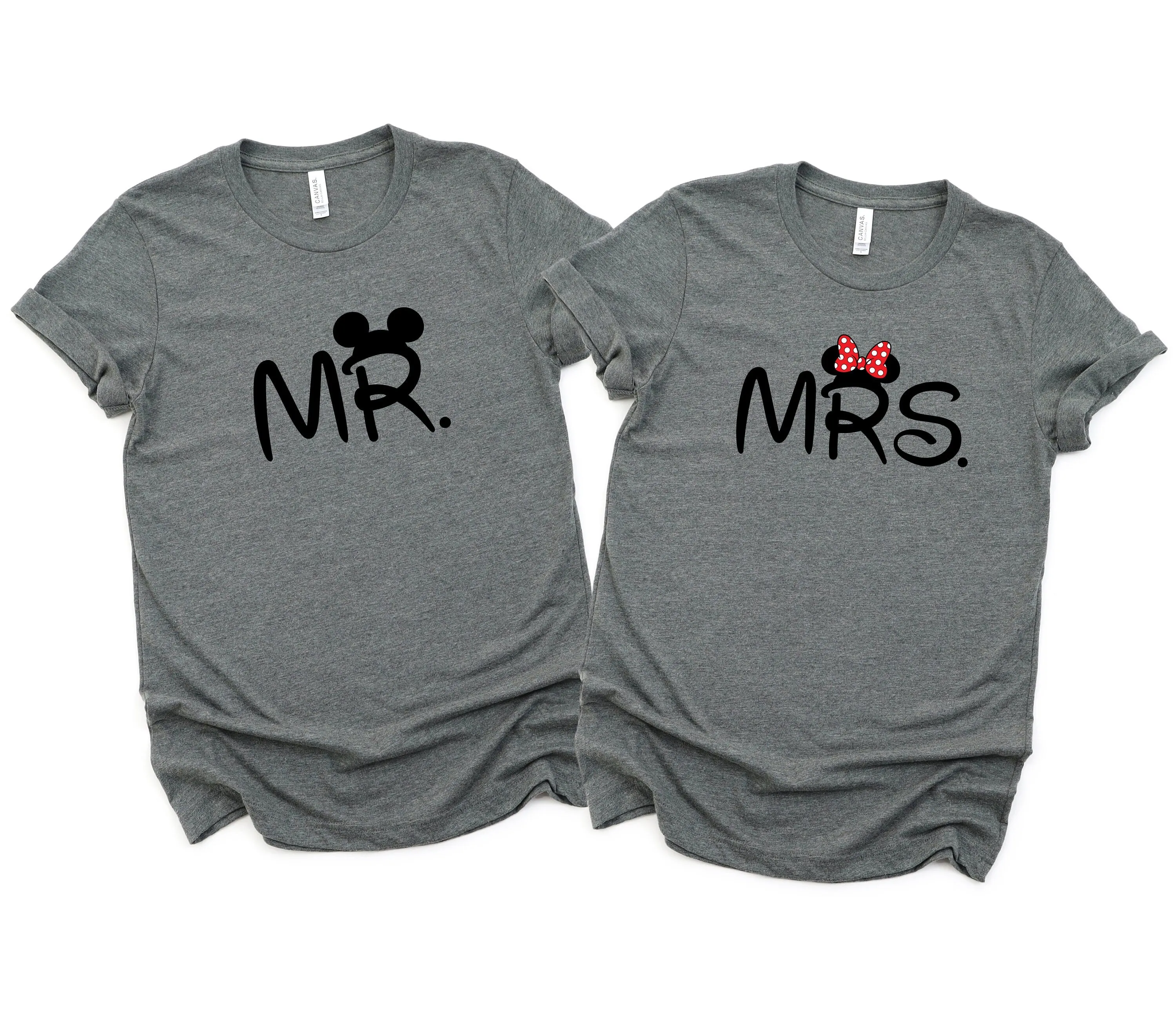 Mr. and Mrs. Minnie and Mickey Mouse Matching Disney Shirts - Disney Couples - Honeymoon - Disney Moon - Just Married