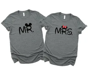 Mr. and Mrs. Minnie and Mickey Mouse Matching Disney Shirts - Disney Couples - Honeymoon - Disney Moon - Just Married