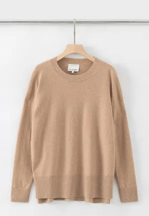 N.39 Cashmere High Low Hem Crew - Tan
