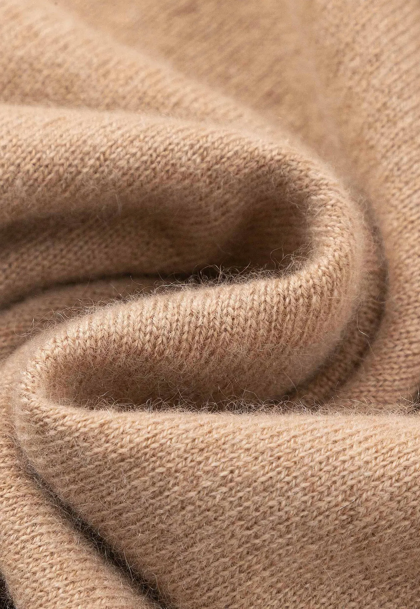 N.39 Cashmere High Low Hem Crew - Tan