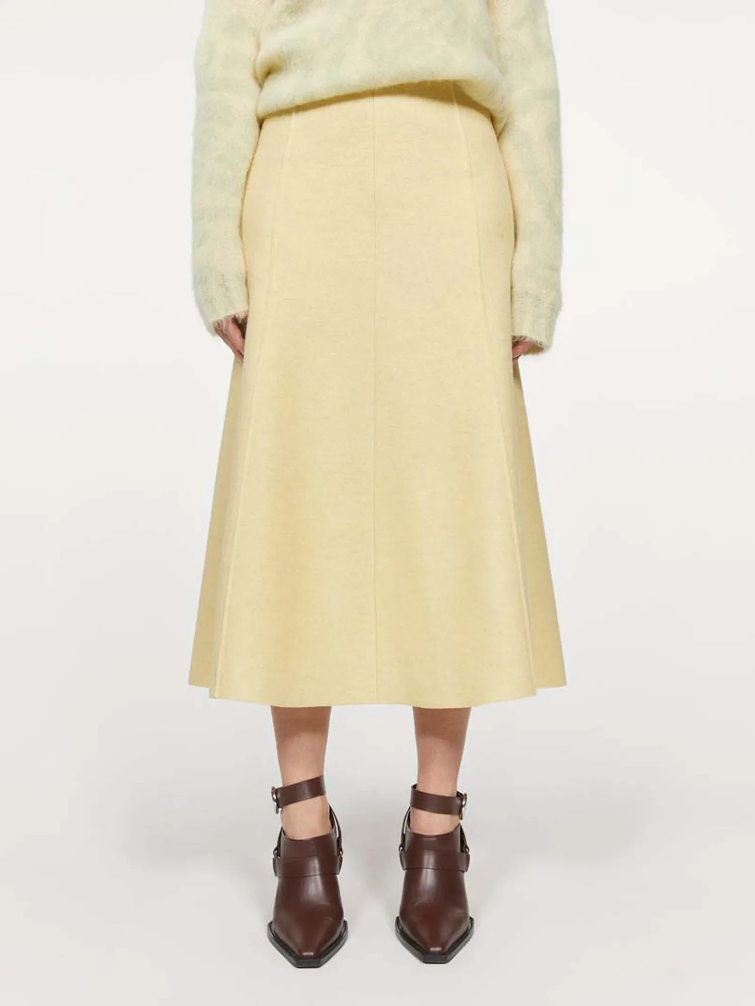 NENEH WOOL SKIRT BUTTER MILK