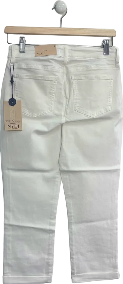 NYDJ Optic White Chloe Capri Jeans UK 10