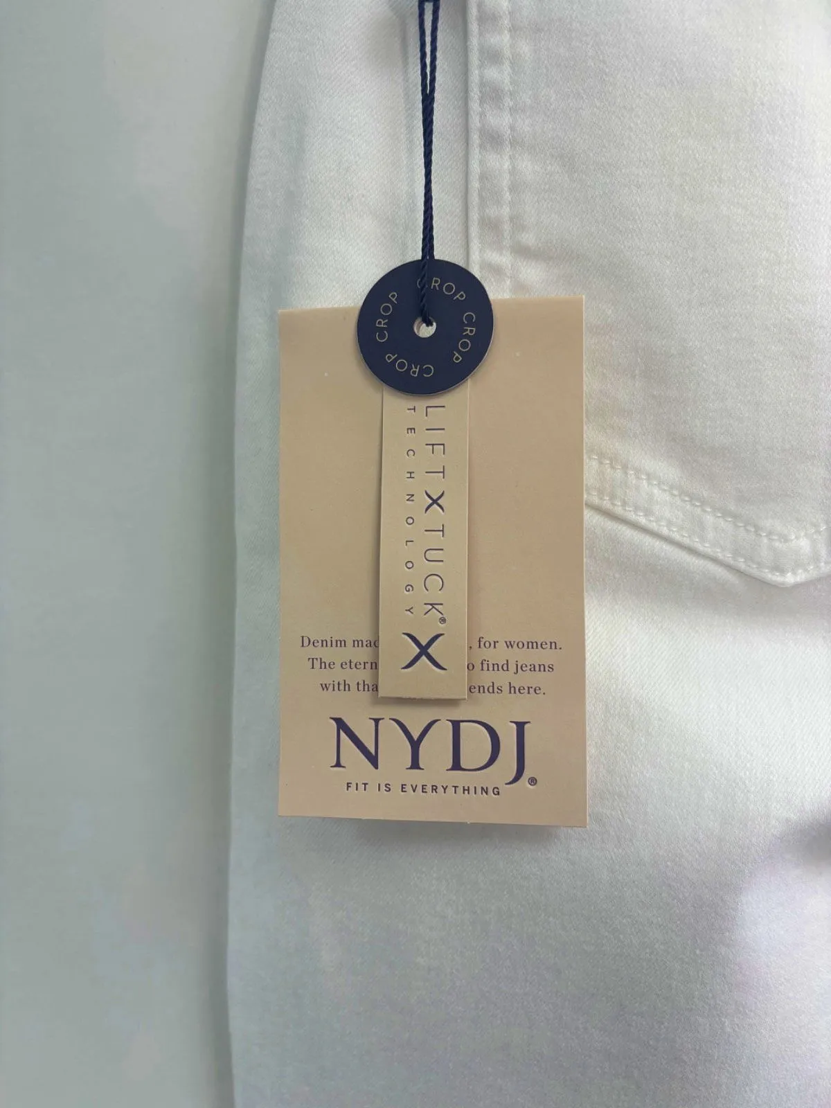 NYDJ Optic White Chloe Capri Jeans UK 10