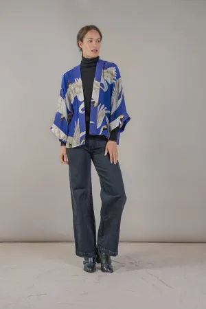 One Hundred Stars Stork Royal Blue Kimono
