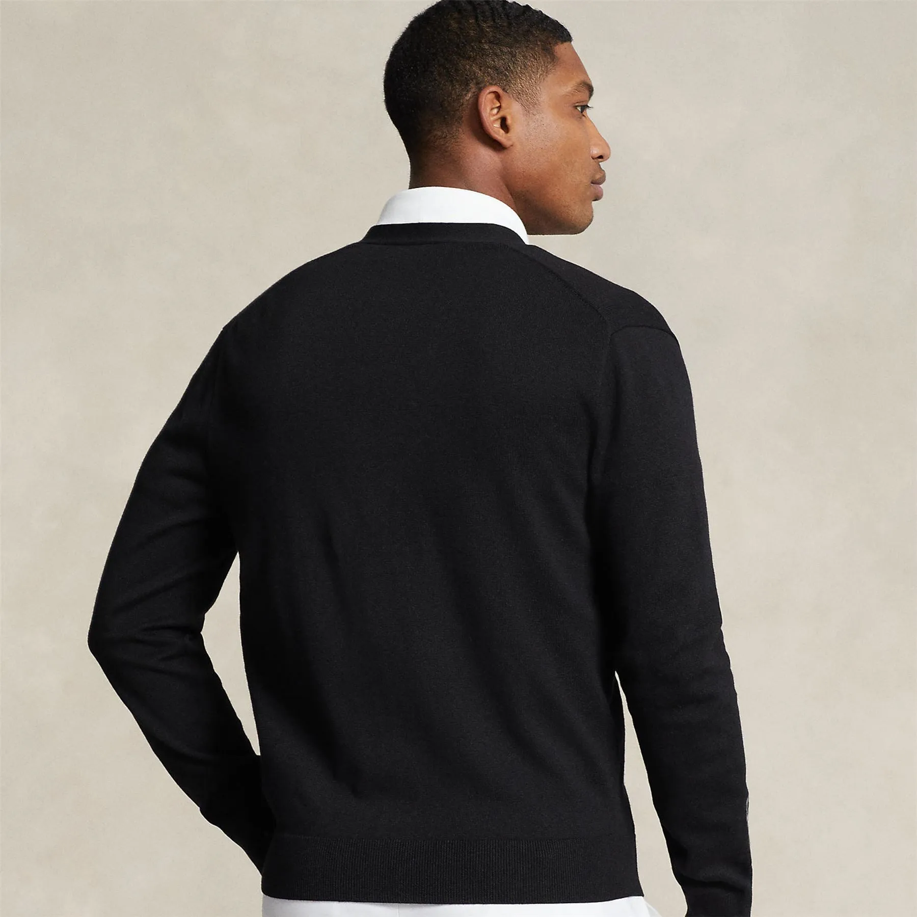 Performance Cotton-Blend Cardigan Polo Black - SS24