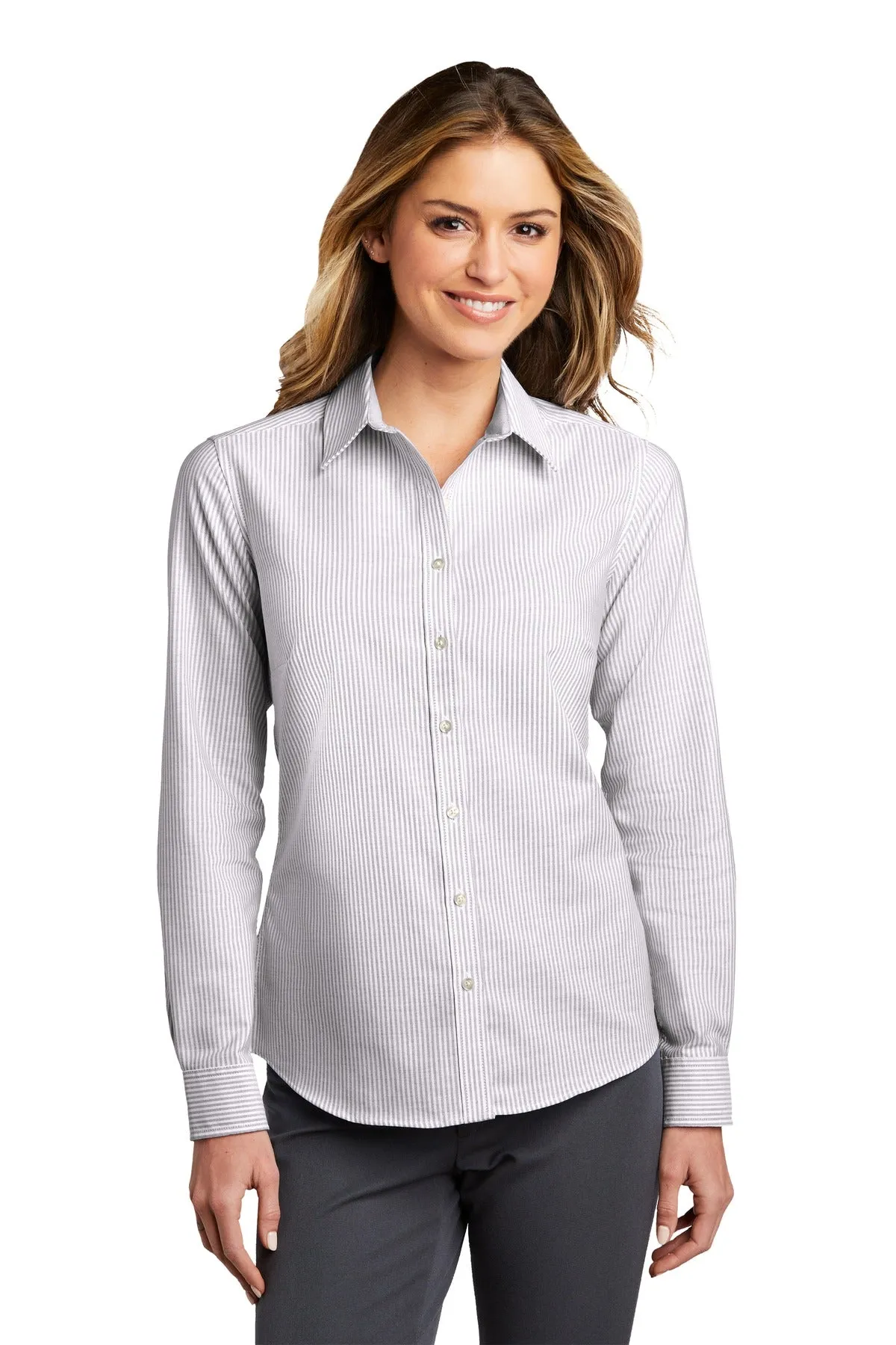 Port Authority Ladies SuperPro ™ Oxford Stripe Shirt. LW657