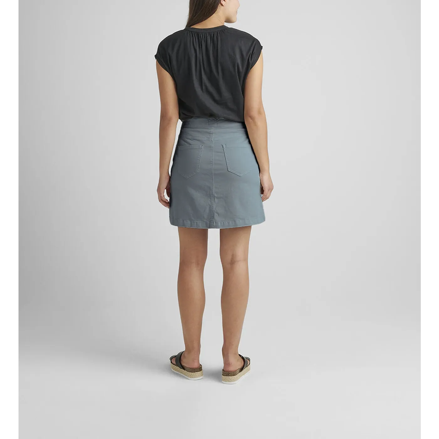 Pull-On Grey Cotton Skirt