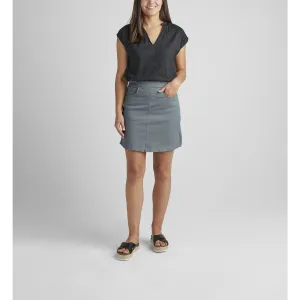 Pull-On Grey Cotton Skirt