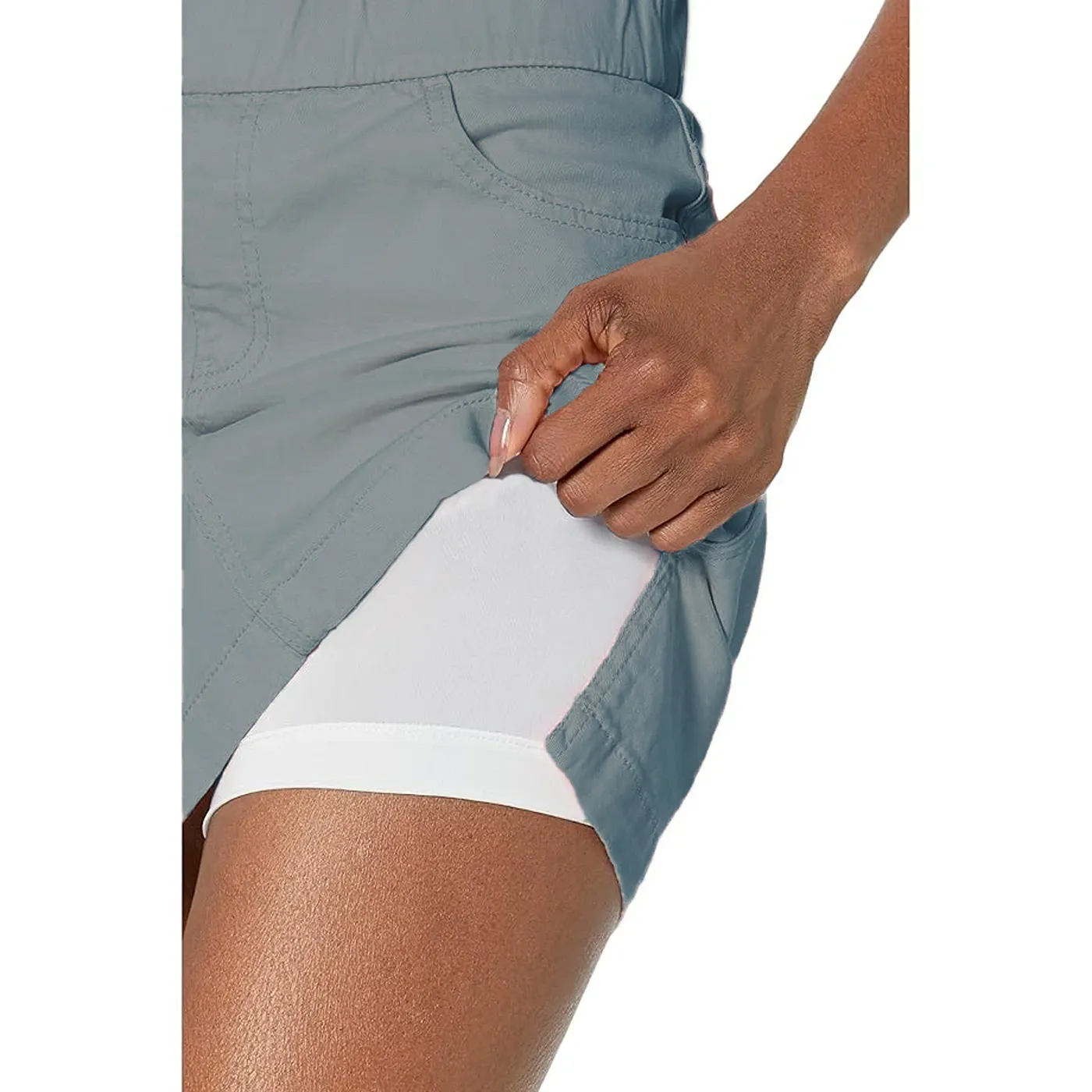 Pull-On Grey Cotton Skirt