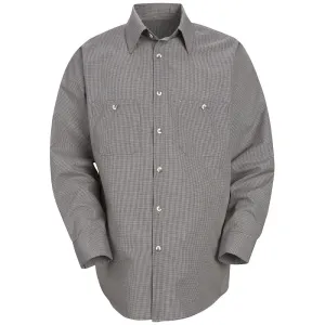 Red Kap Men's Micro-Check Uniform Shirt SP10 - Khaki / Black Check