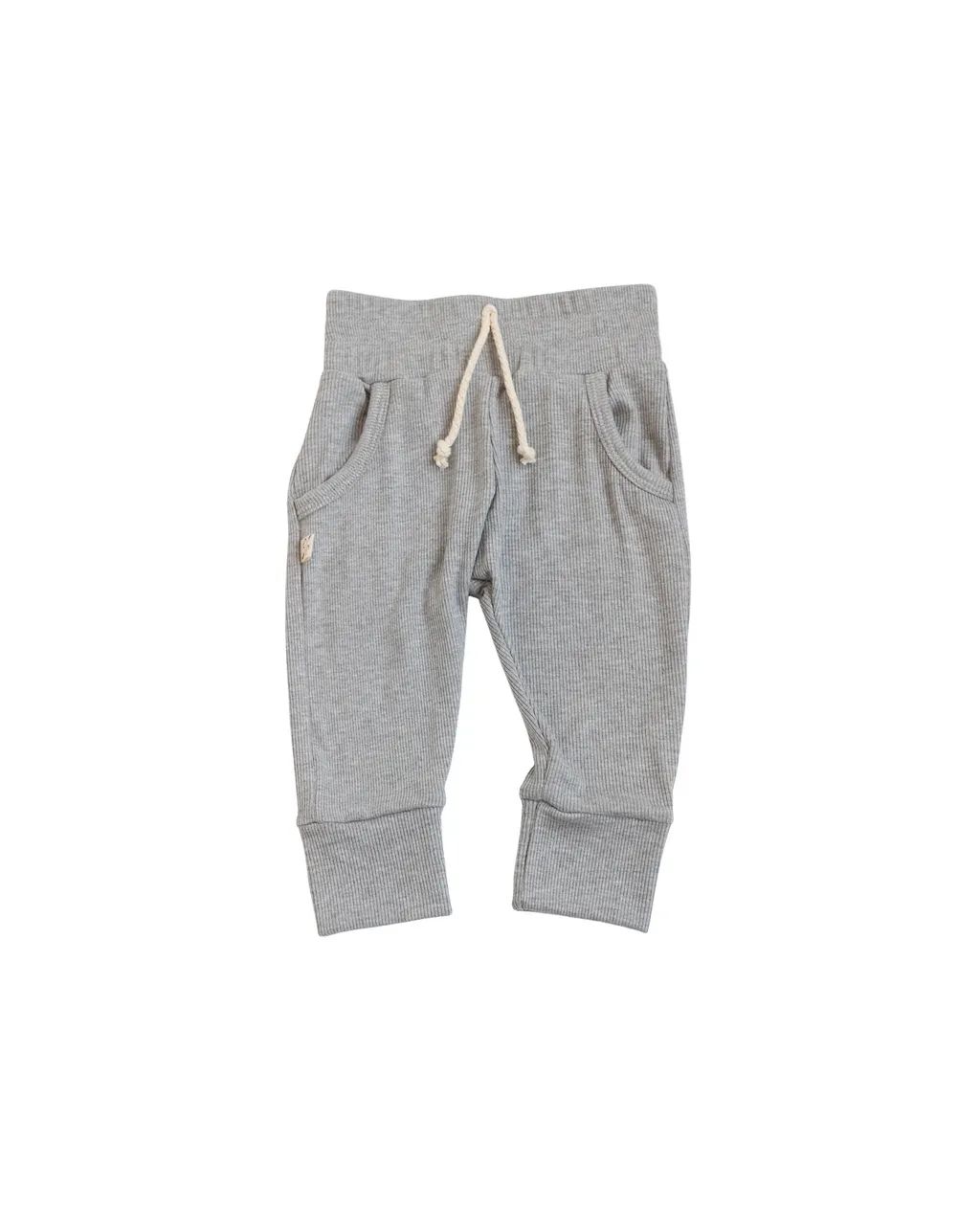 rib knit joggers CO - gray heather