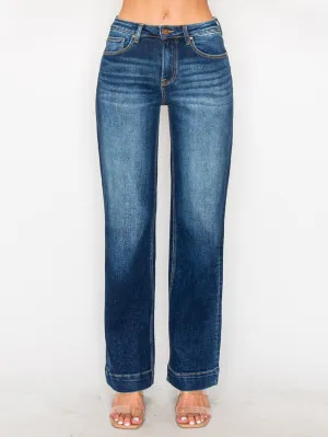 RJ POLISHED HiRise Straight Leg Finished Hem Jeans