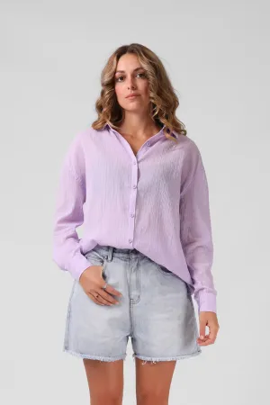 RPM Havana L/S Textured Shirt - PASTEL LILAC