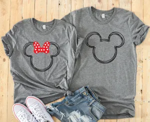 Scribble Minnie and Mickey Shirts - Disney Couples - Matching Shirts