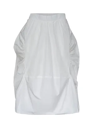 Silky Parachute Bubble Skirt - Fully Lined Polished White