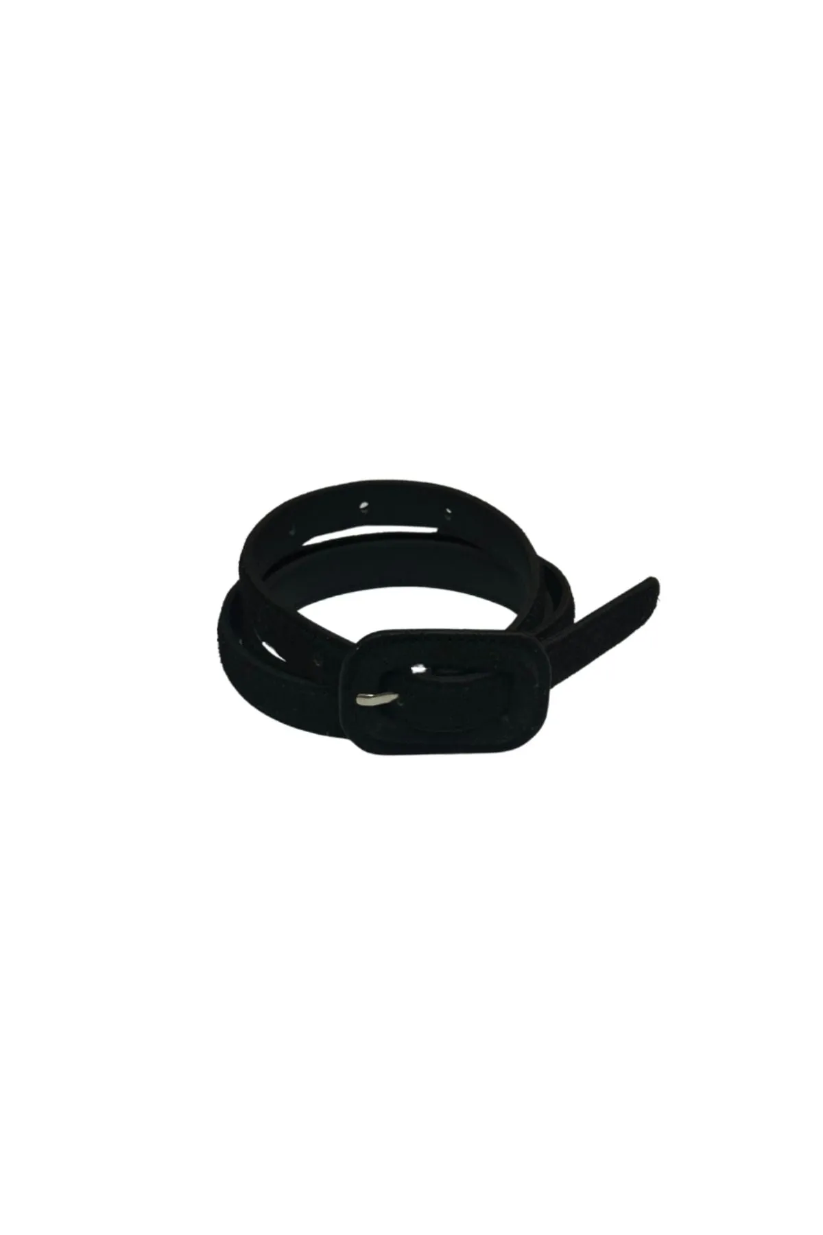 Slim Suede Belt Black