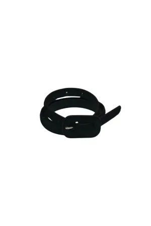 Slim Suede Belt Black