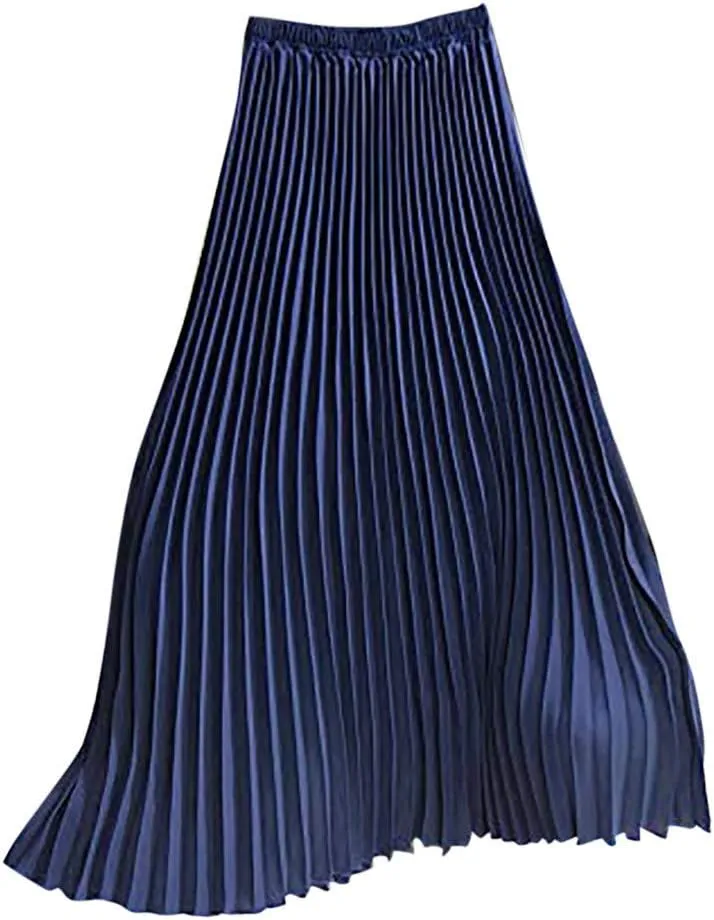 Solid Holiday Skirts for Women A Line High Waisted Dress Color Pleated Rise Summer 2023 Renaissance Skirt Modest Robe
