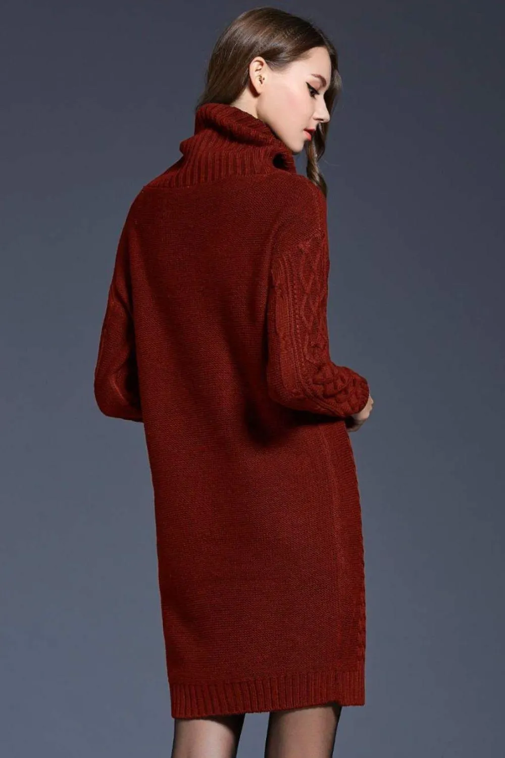 Swanky Soft Cowl Neck Mini Sweater Dress