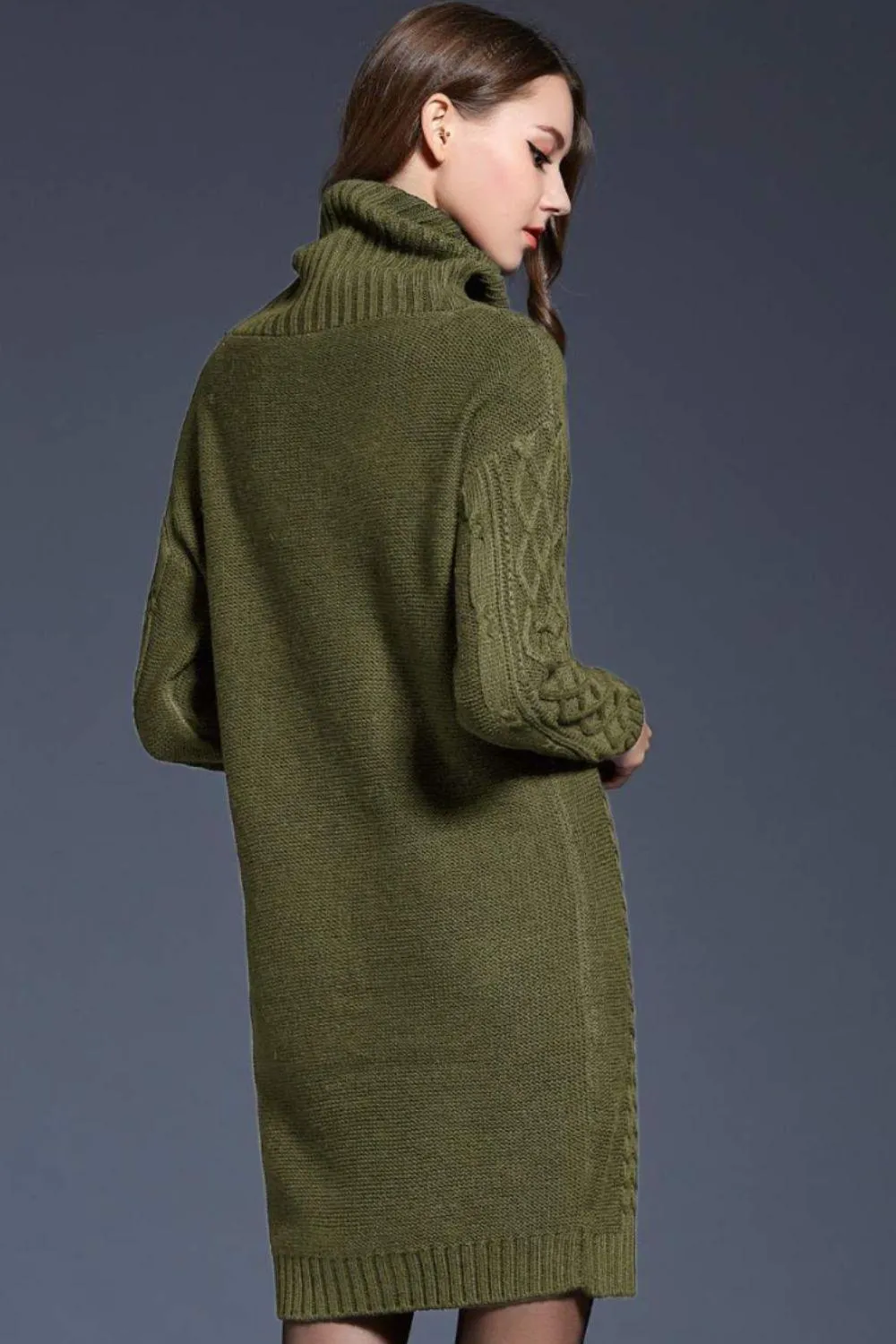Swanky Soft Cowl Neck Mini Sweater Dress