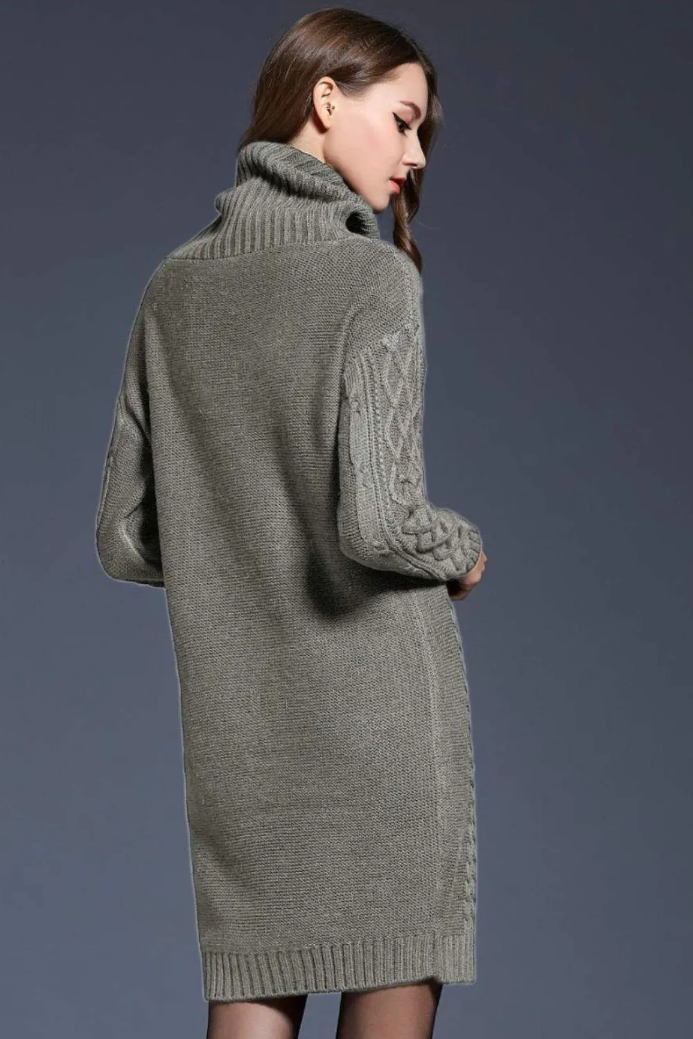 Swanky Soft Cowl Neck Mini Sweater Dress