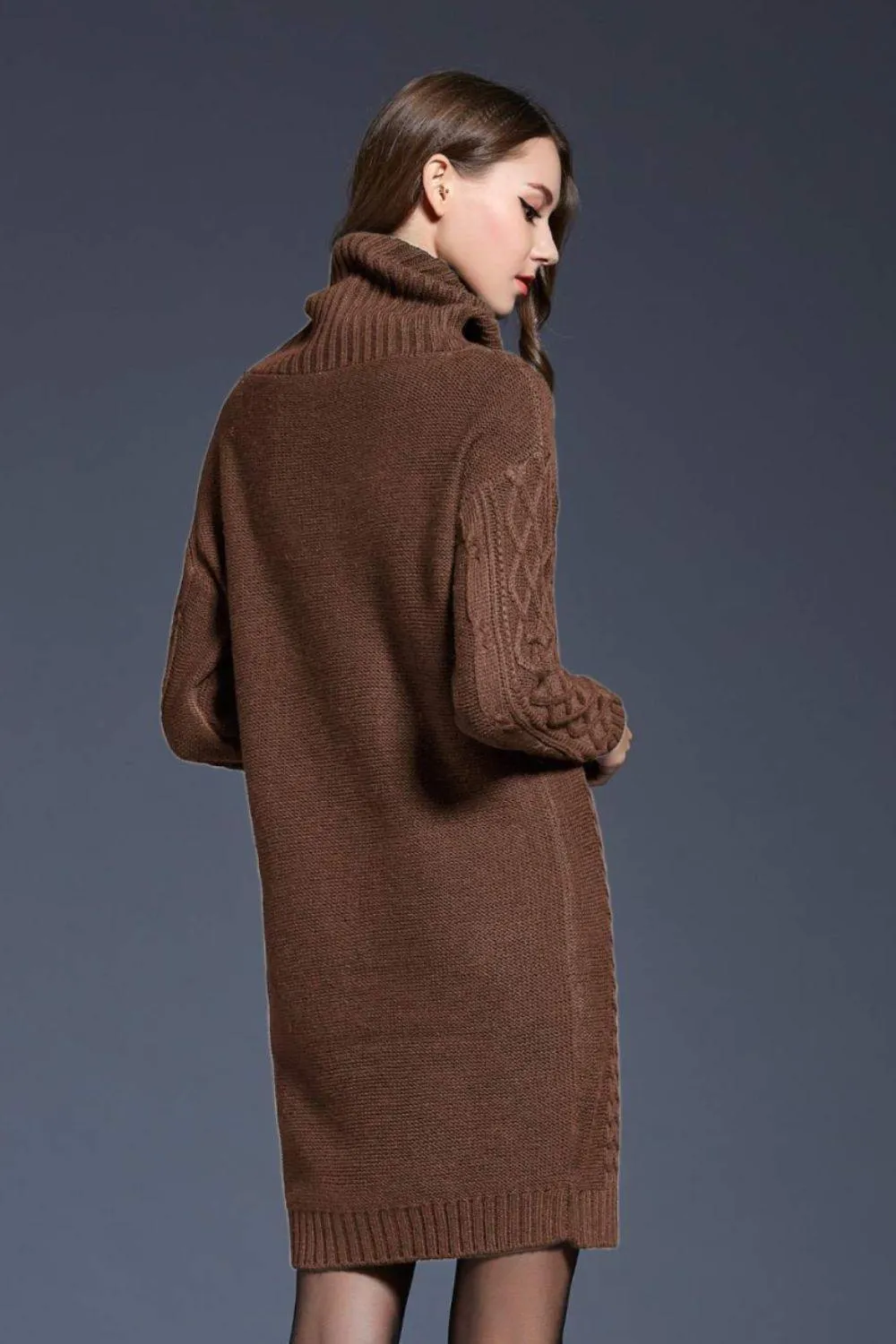 Swanky Soft Cowl Neck Mini Sweater Dress