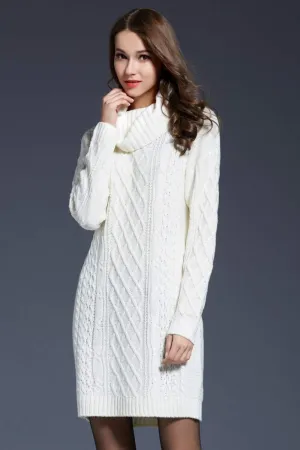 Swanky Soft Cowl Neck Mini Sweater Dress