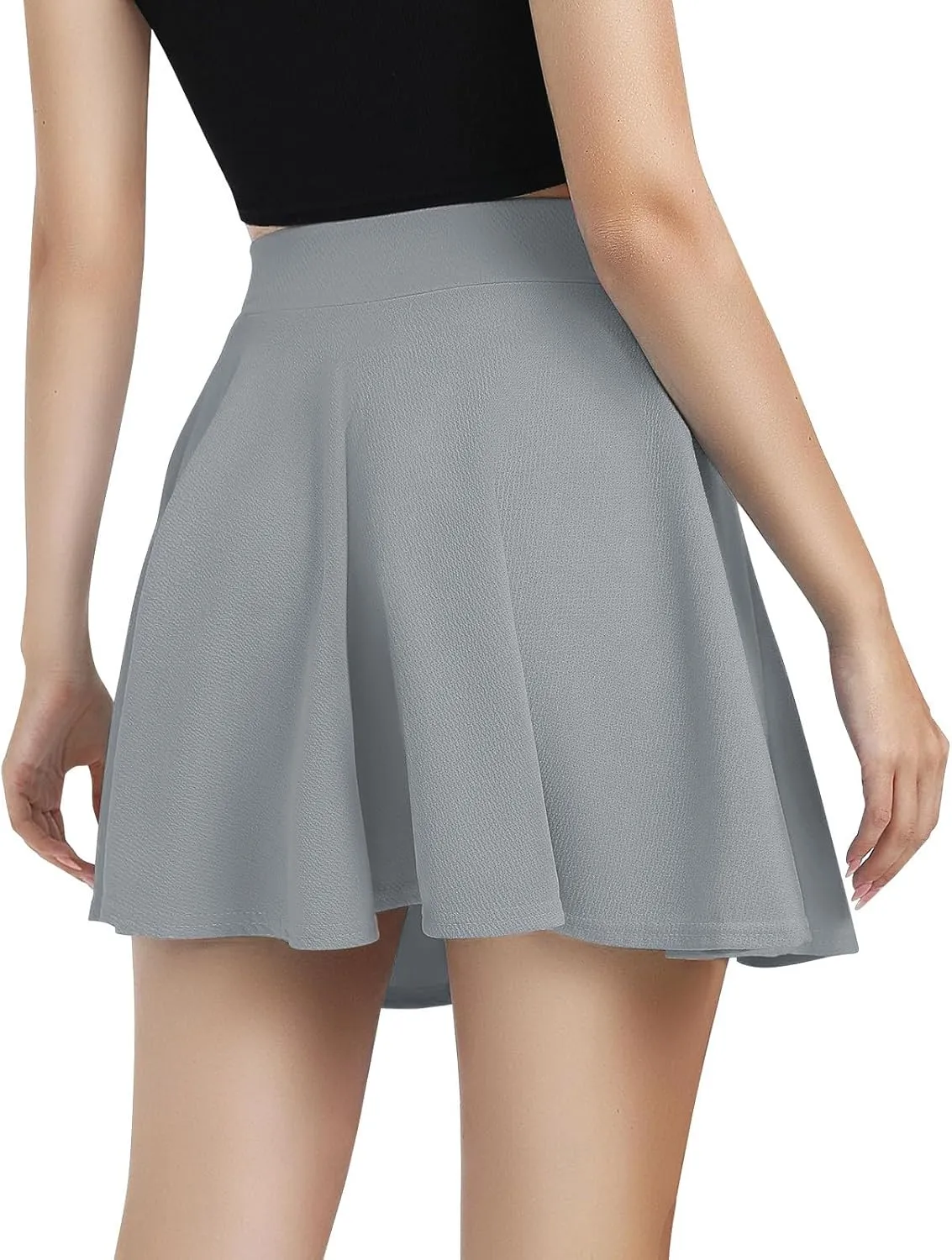 Tennis Skorts for Women Summer Casual Basic Versatile Golf Skort Stretchy Flared Pleated Mini Skater Skirt with Lined