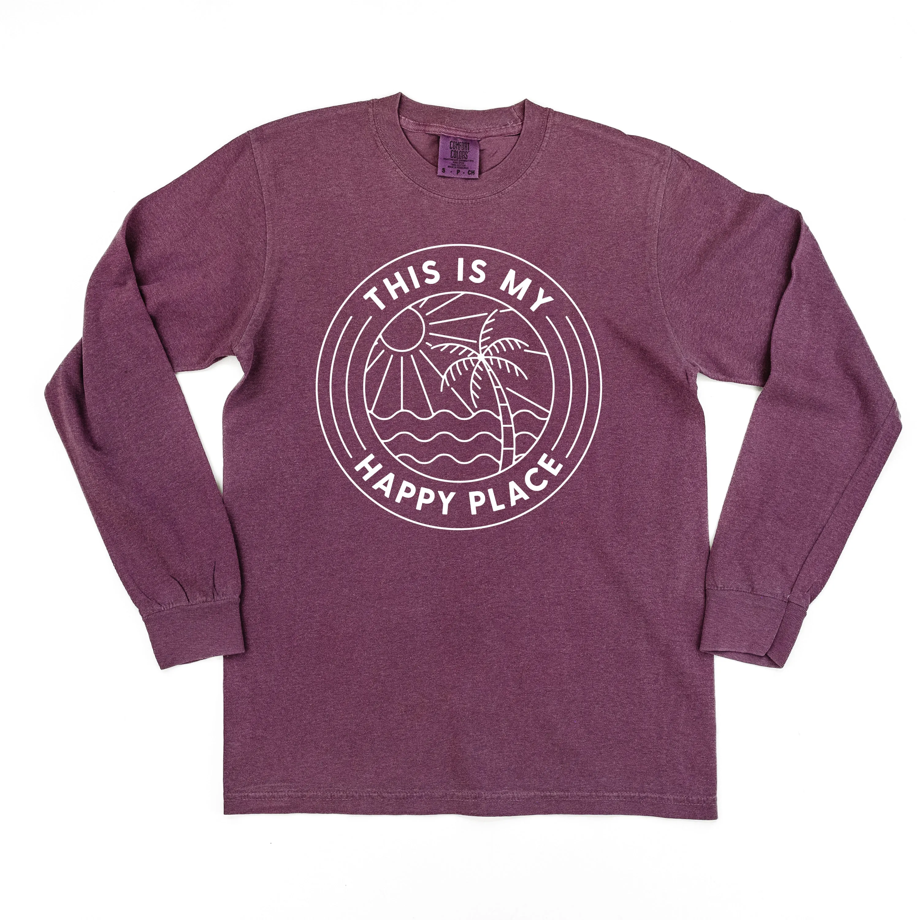 THIS IS MY HAPPY PLACE - LONG SLEEVE COMFORT COLORS TEE