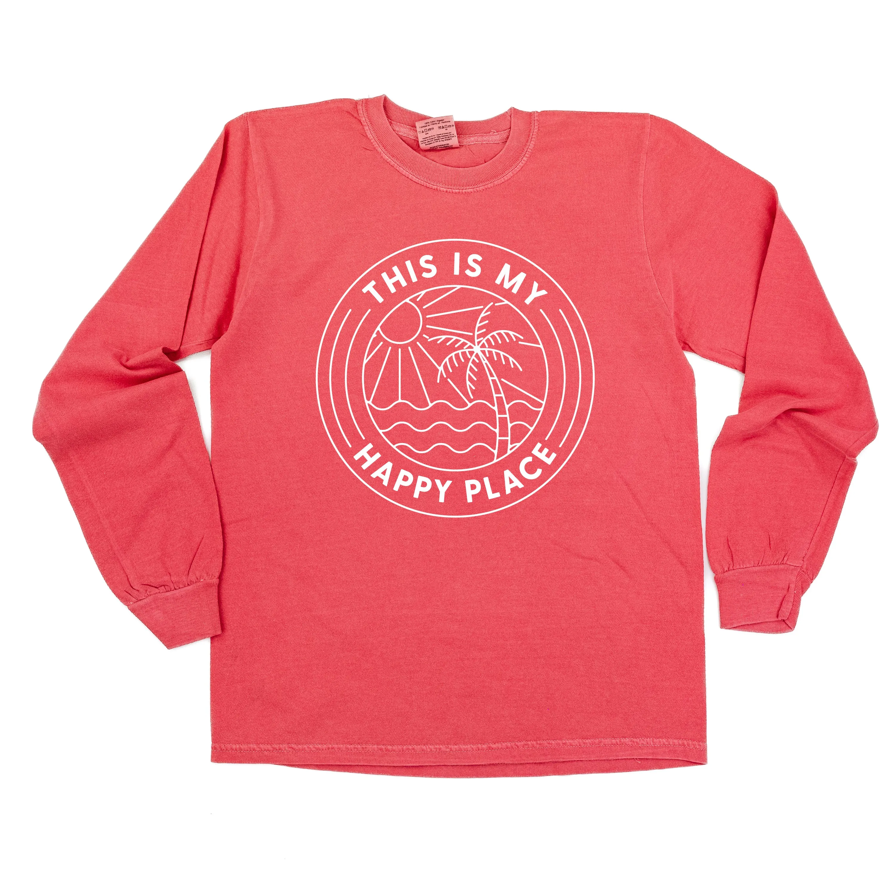 THIS IS MY HAPPY PLACE - LONG SLEEVE COMFORT COLORS TEE