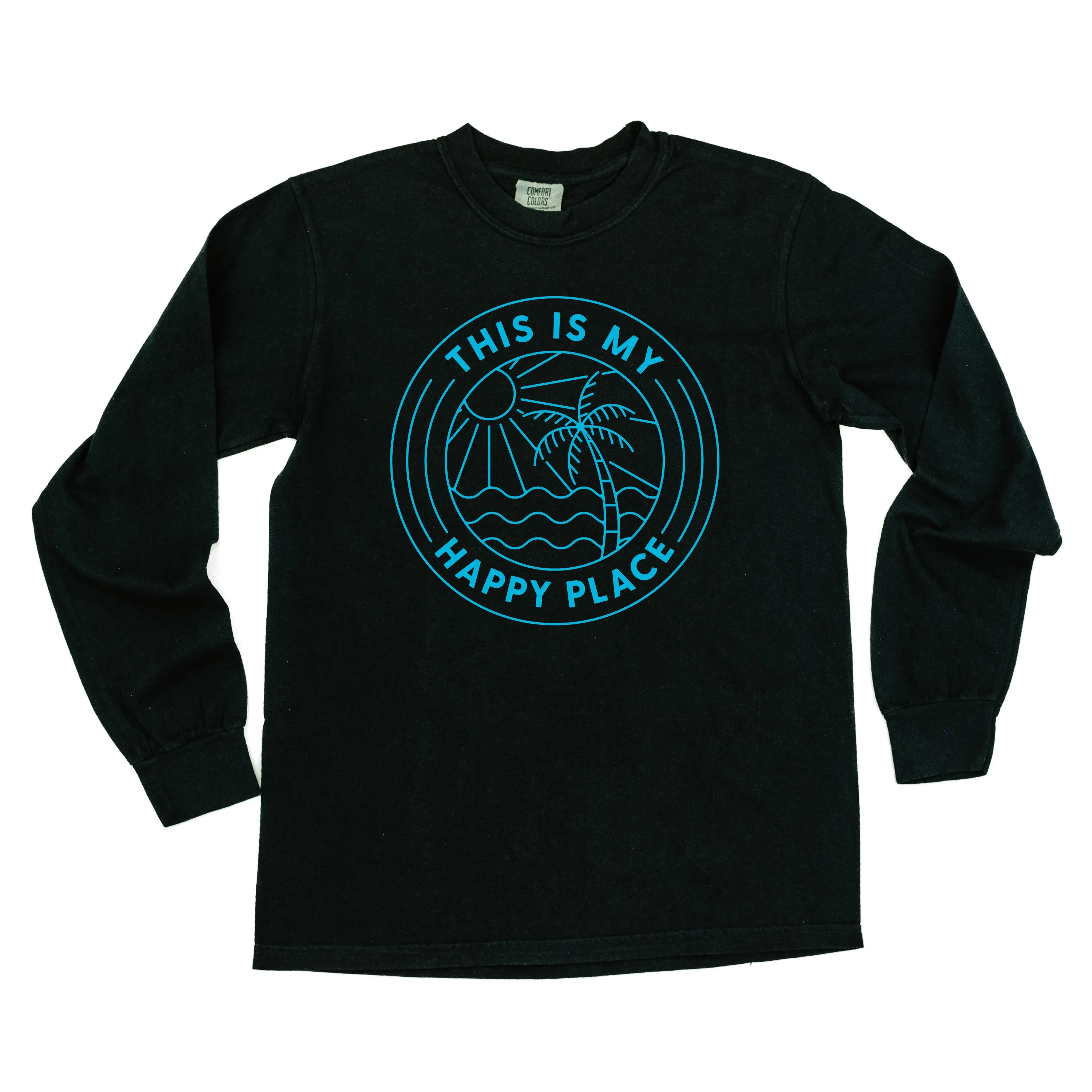 THIS IS MY HAPPY PLACE - LONG SLEEVE COMFORT COLORS TEE