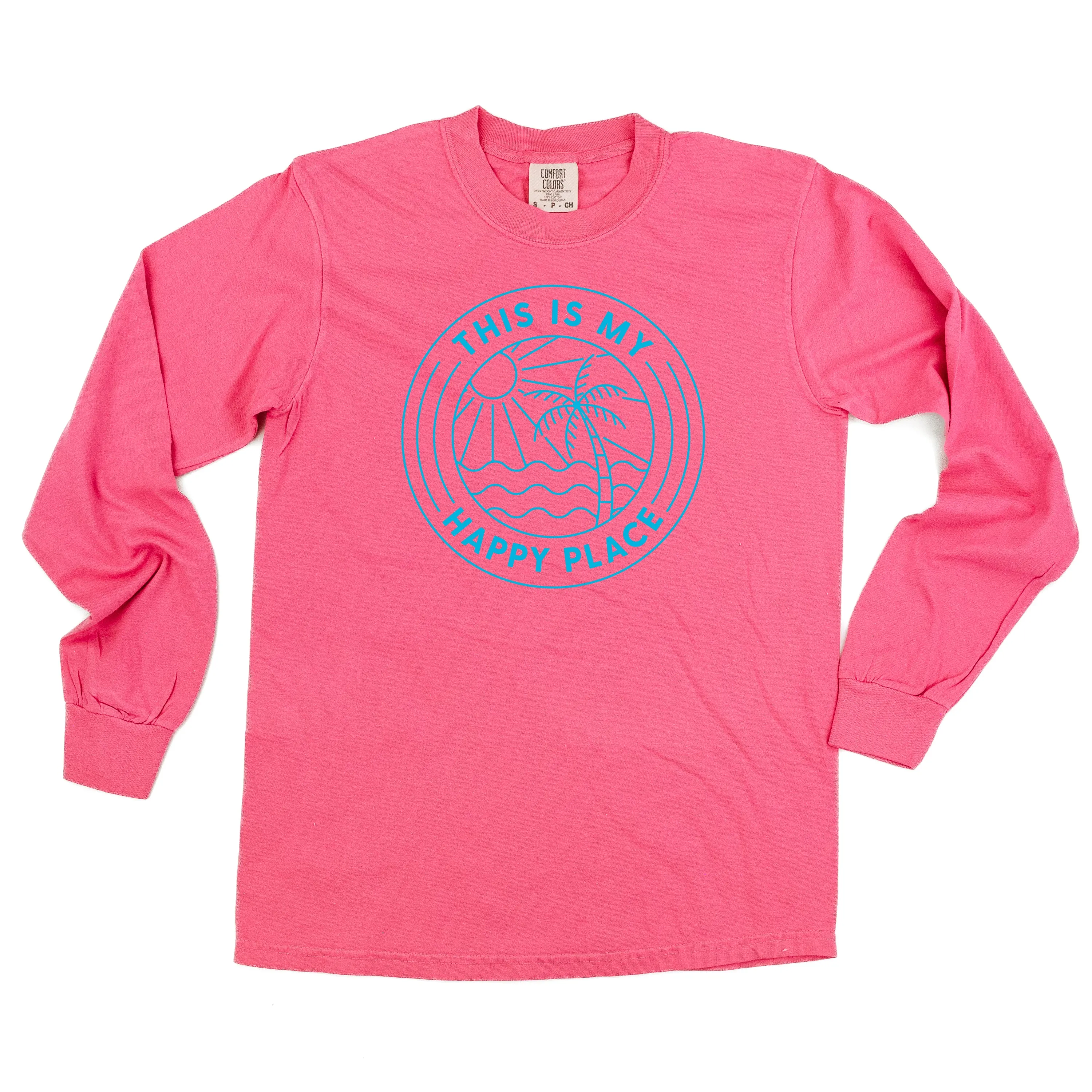 THIS IS MY HAPPY PLACE - LONG SLEEVE COMFORT COLORS TEE