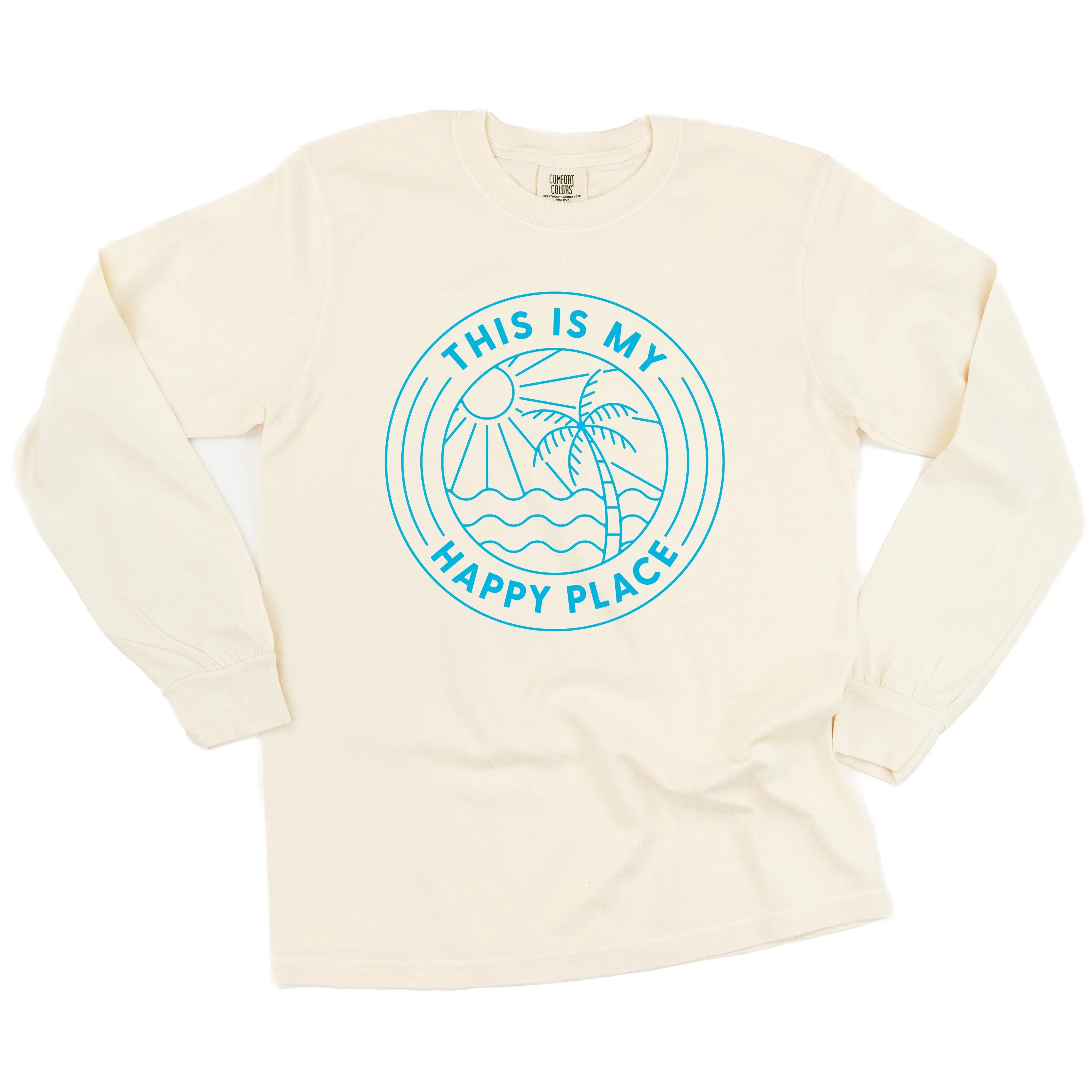 THIS IS MY HAPPY PLACE - LONG SLEEVE COMFORT COLORS TEE