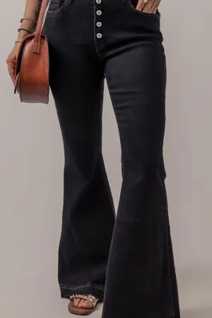 Timeless High Rise Button Fly Flare Jeans