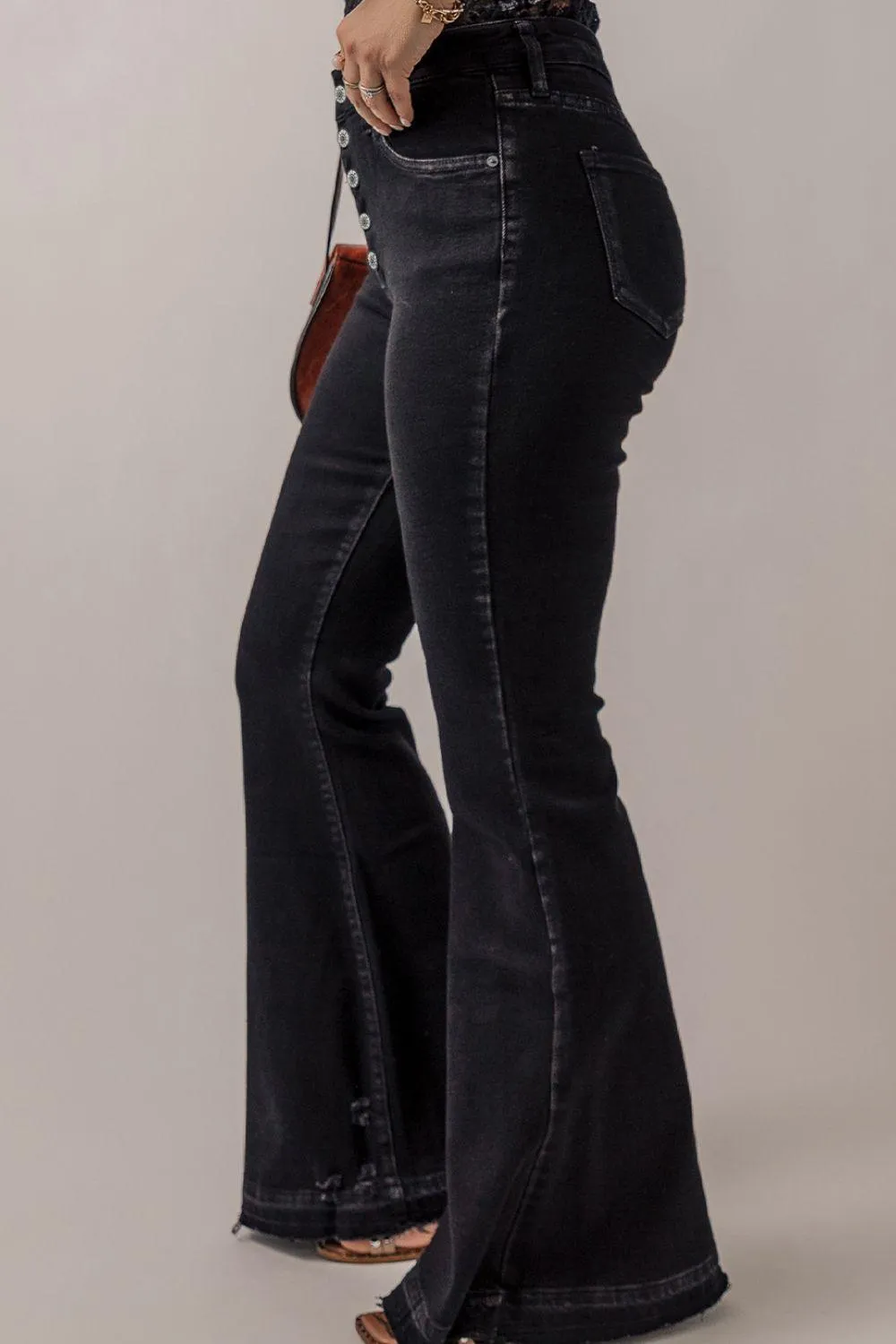 Timeless High Rise Button Fly Flare Jeans
