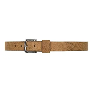 Timeless jeans belt in delicious leather quality / 12824 - Cognac/Silver