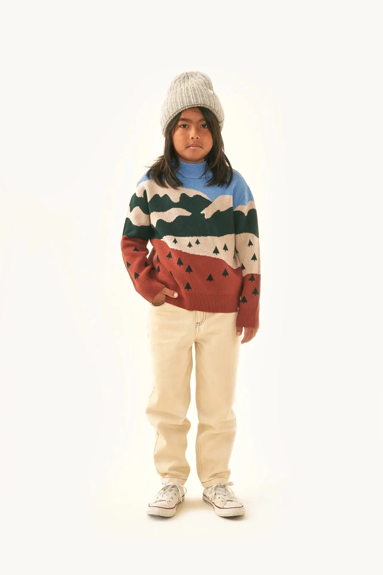 TINYCOTTONS Kids Landscape Mockneck Sweaters