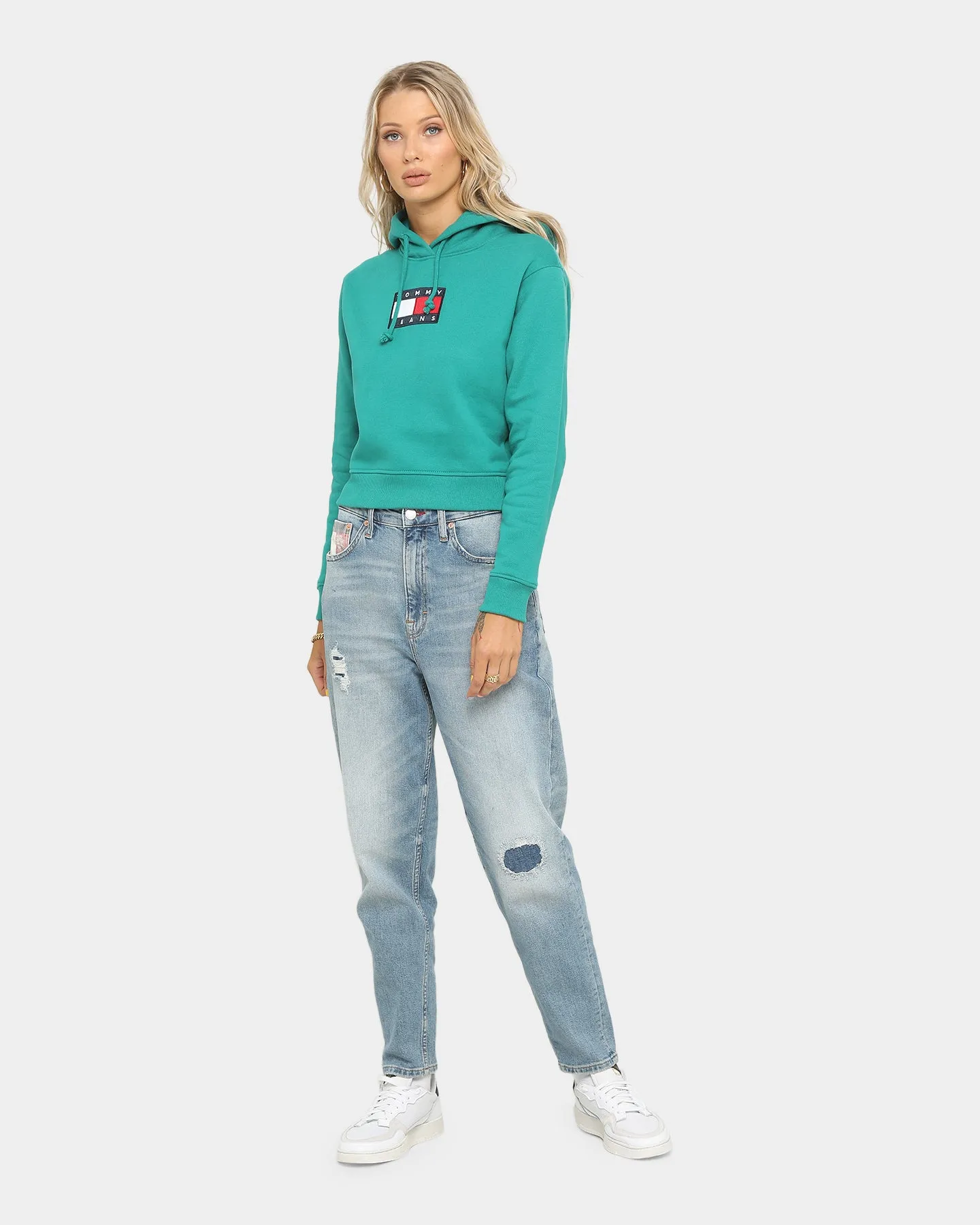 Tommy Jeans Women's Tommy Flag Hoodie Midwest Green