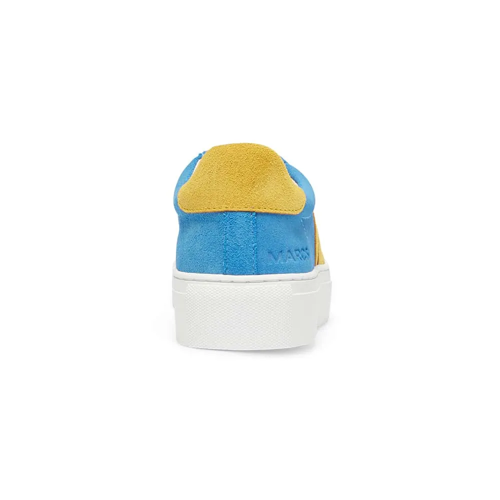 Trio Sneaker in Blue And Yellow Leather